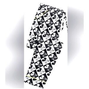 Disney Mickey Mouse Pajama Pants Lounge Sleepwear Black White‎ Print Size Medium
